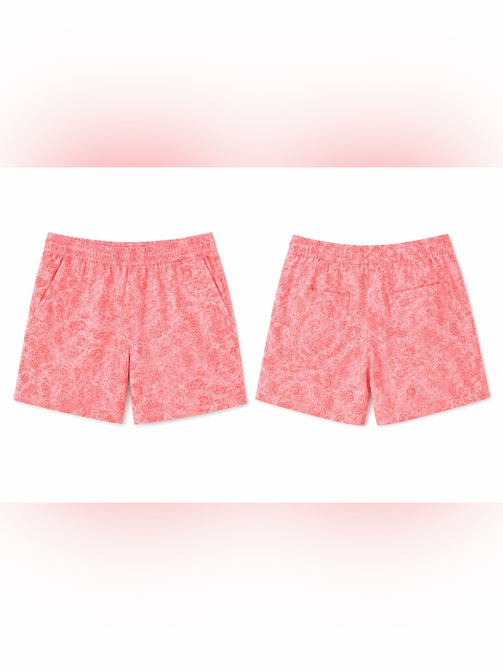 intro. Love the Fit Coral Paisley Stretch Women's Bermuda Shorts- size 16 GUC